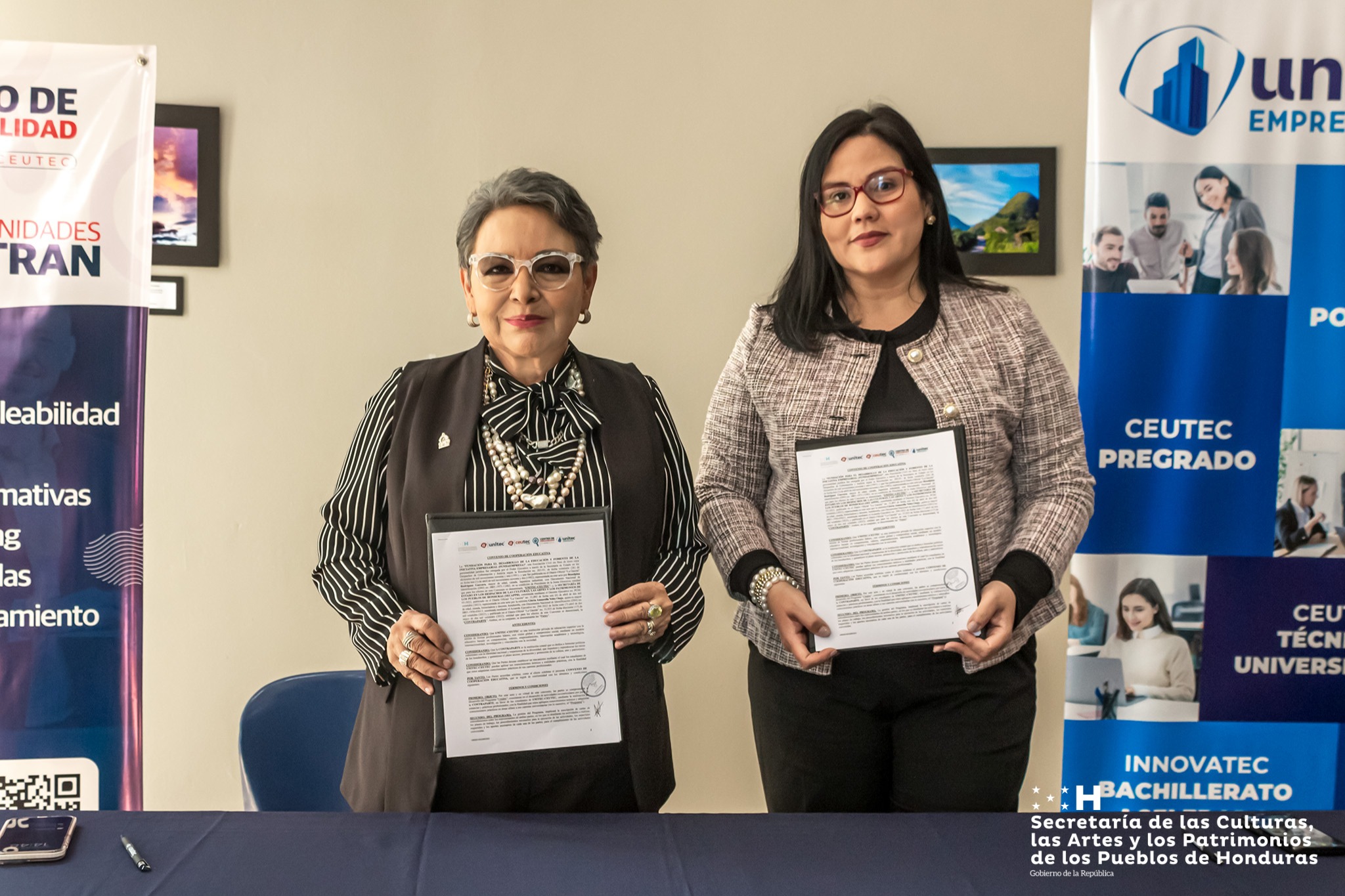 SECAPPH firma convenio con UNITEC-CEUTEC para el crecimiento formativo cultural de los estudiantes 