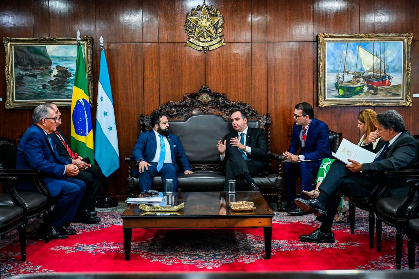 Reunión bilateral entre Presidentes del Congreso Nacional de Honduras y del Senado de Brasil