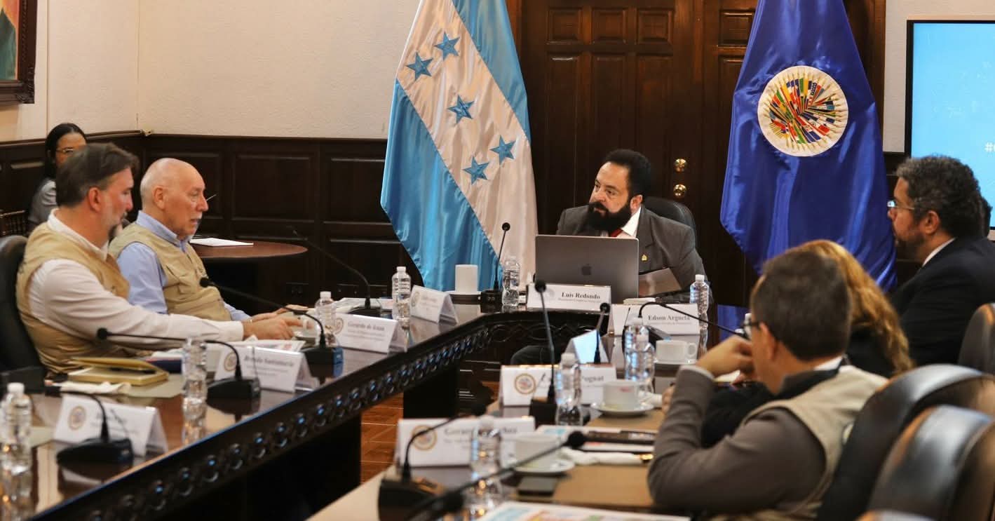 Presidente del Congreso Nacional recibe misión de la OEA para supervisar elecciones 2025