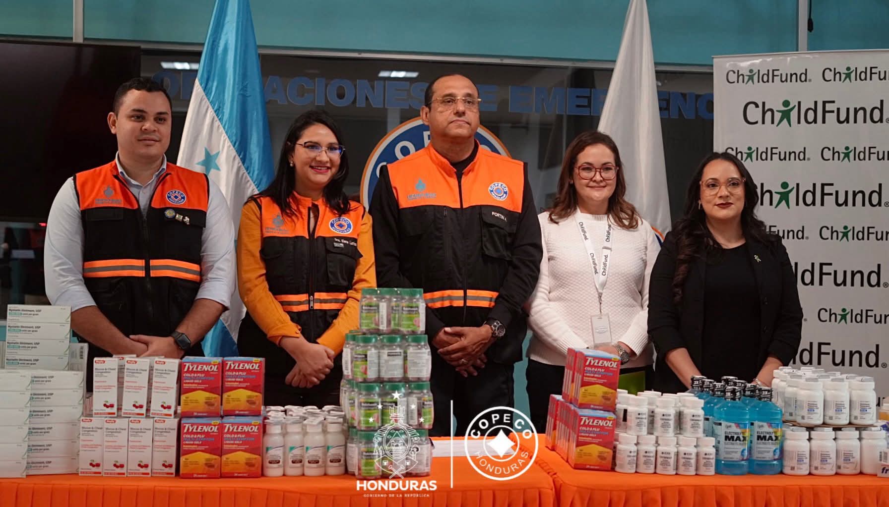 COPECO recibe donativo de medicamentos por más de 2.8 millones de lempiras para fortalecer la salud pública