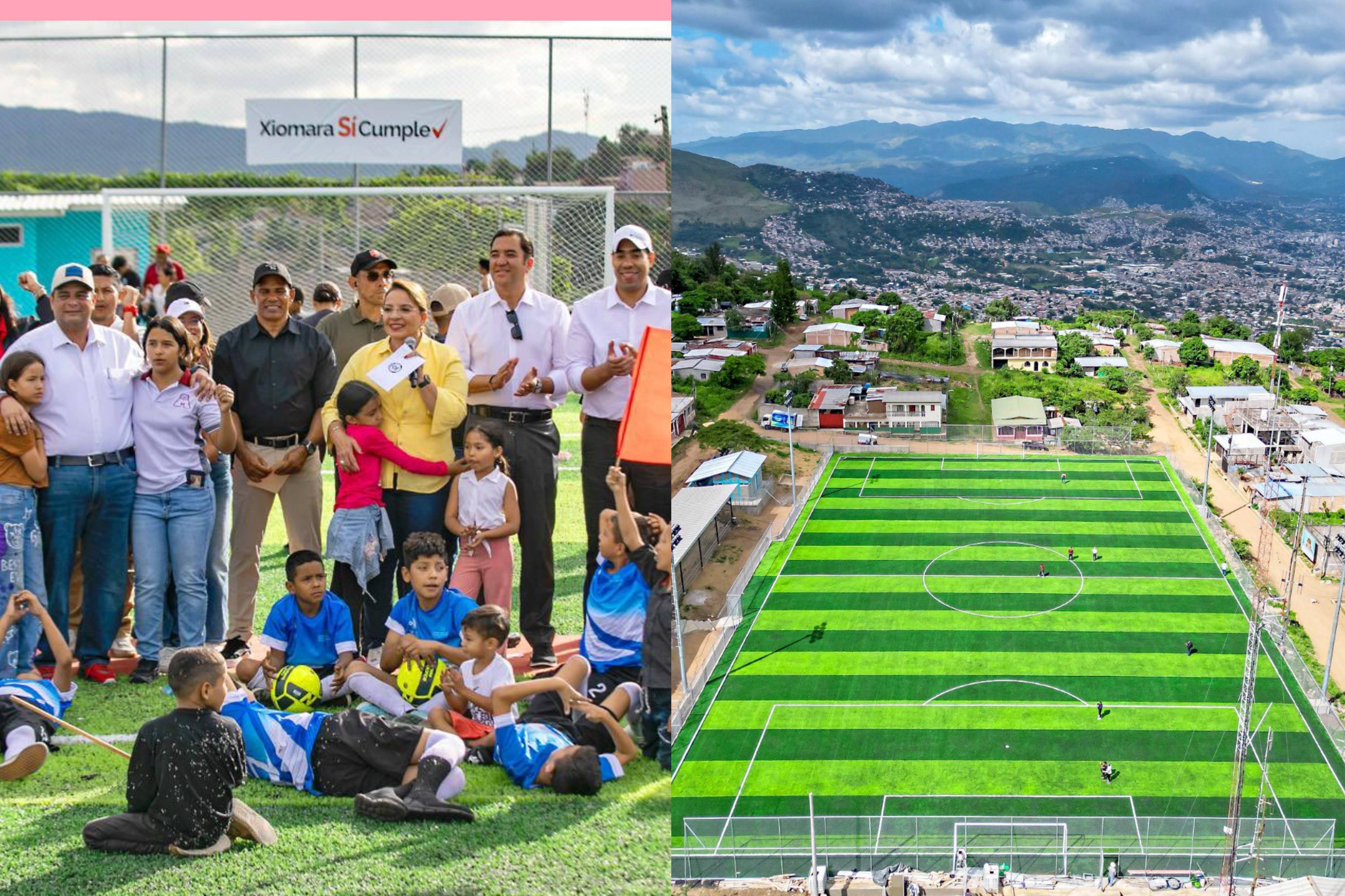 Xiomara Castro inaugura la cancha sintética número 82 en la colonia Nueva Capital