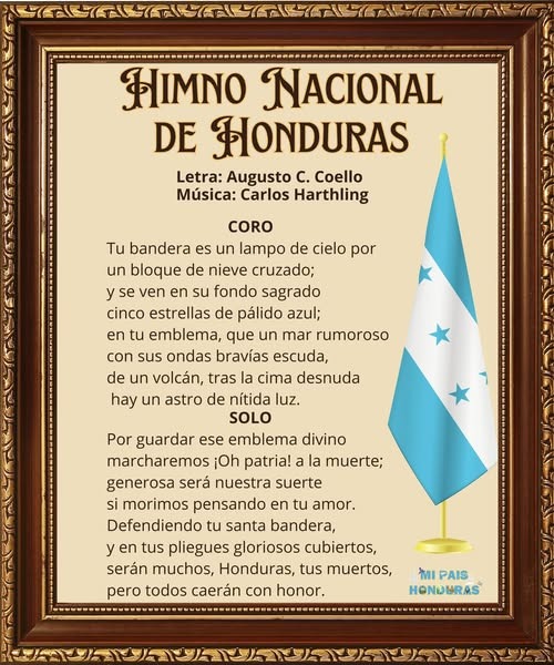 13 de Noviembre Día del Himno Nacional de Honduras