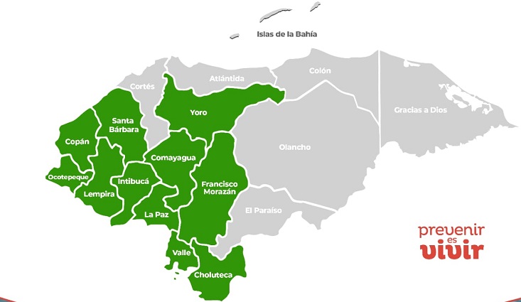 Emiten Alerta Verde en 11 departamentos del país por 48 horas