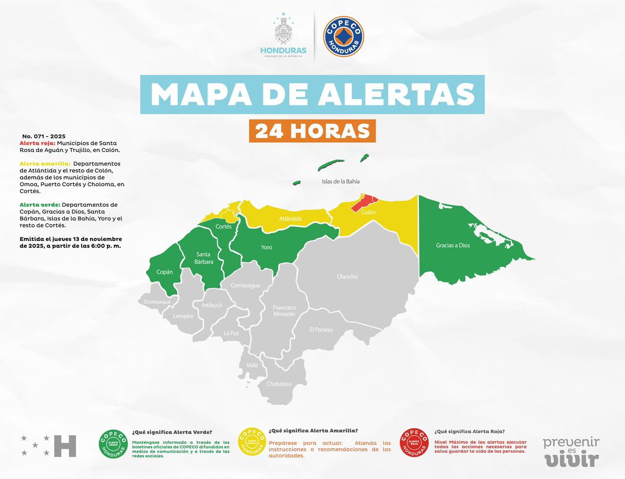 COPECO mantiene alertas por lluvias y saturación de suelos en el norte del país...
