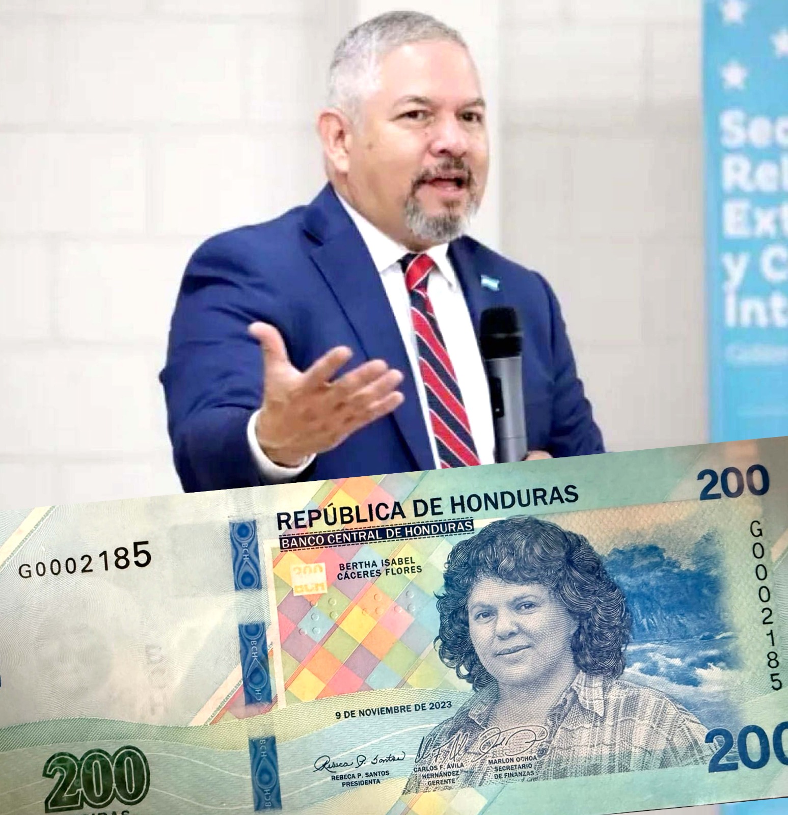 Excanciller Enrique Reina: Berta Cáceres renace en el billete de L200 como símbolo de justicia y memoria histórica