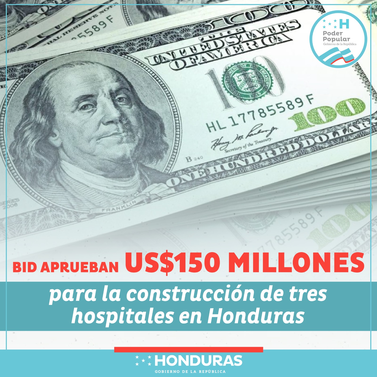 ¡Buenas Noticias!
BID aprueba 150 millones de dólares para mejorar el sistema hospitalario en Honduras