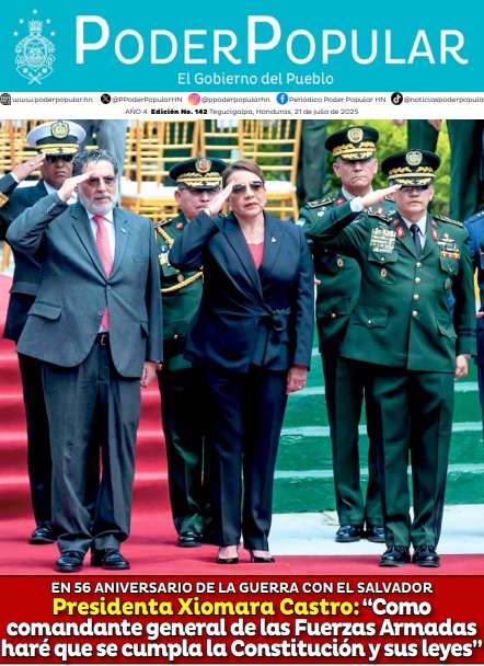 EN 56 ANIVERSARIO DE LA GUERRA CON EL SALVADOR Presidenta Xiomara Castro: Como comandante general de las Fuerzas Armadas haré que se cumpla la Constitución y sus leyes