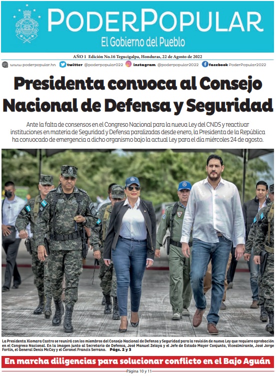 Presidenta Convoca al Consejo Nacional de Defensa y Seguridad