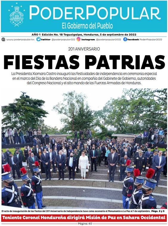 La Presidenta Xiomara Castro inauguró las festividades de independencia en ceremonia especial en el marco del día de la Bandera Nacional