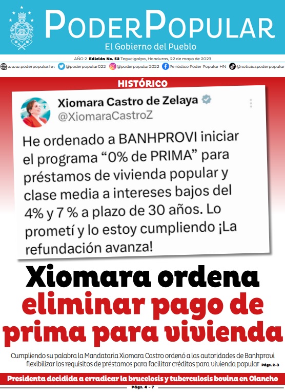 Presidenta Xiomara Castro ordenó a las autoridades de Banhprovi flexibilizar los requisitos de préstamos para facilitar créditos para vivienda popular