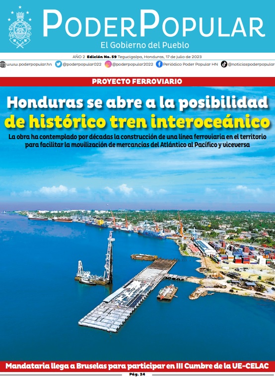 Honduras se abre a la posibilidad de histórico tren interoceánico. Esta obra facilitará la movilización de mercancías del Atlántico al Pacífico y viceversa