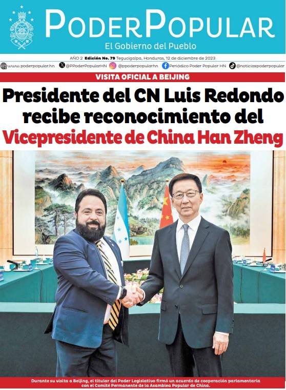 Presidente del CN Luis Redondo recibe reconocimiento del Vicepresidente de China Han Zheng