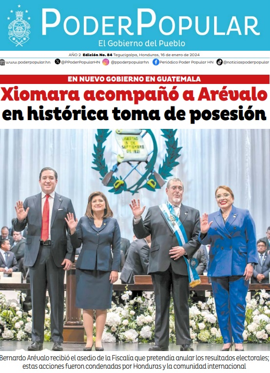 Xiomara acompañó a Arévalo en histórica toma de posesión. Bernardo Arévalo recibió el asedio de la Fiscalía que pretendía anular los resultados electorales; estas acciones fueron condenadas por Honduras y la comunidad internacional