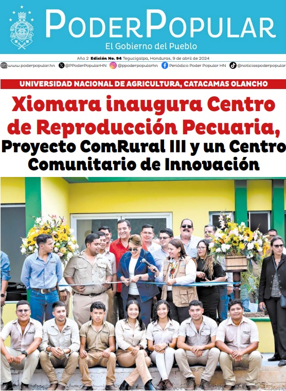 Presidenta Xiomara Castro inaugura Centro de Reproducción Pecuaria, Proyecto ComRural III y un Centro Comunitario de Innovación